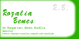 rozalia benes business card